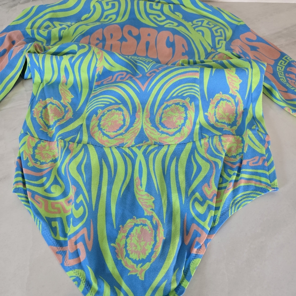 Versace Colorful Long Sleeve Bodysuit - Picture 13 of 13